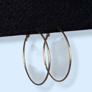 (2/$20) Large Gold Tone Metal Hoops